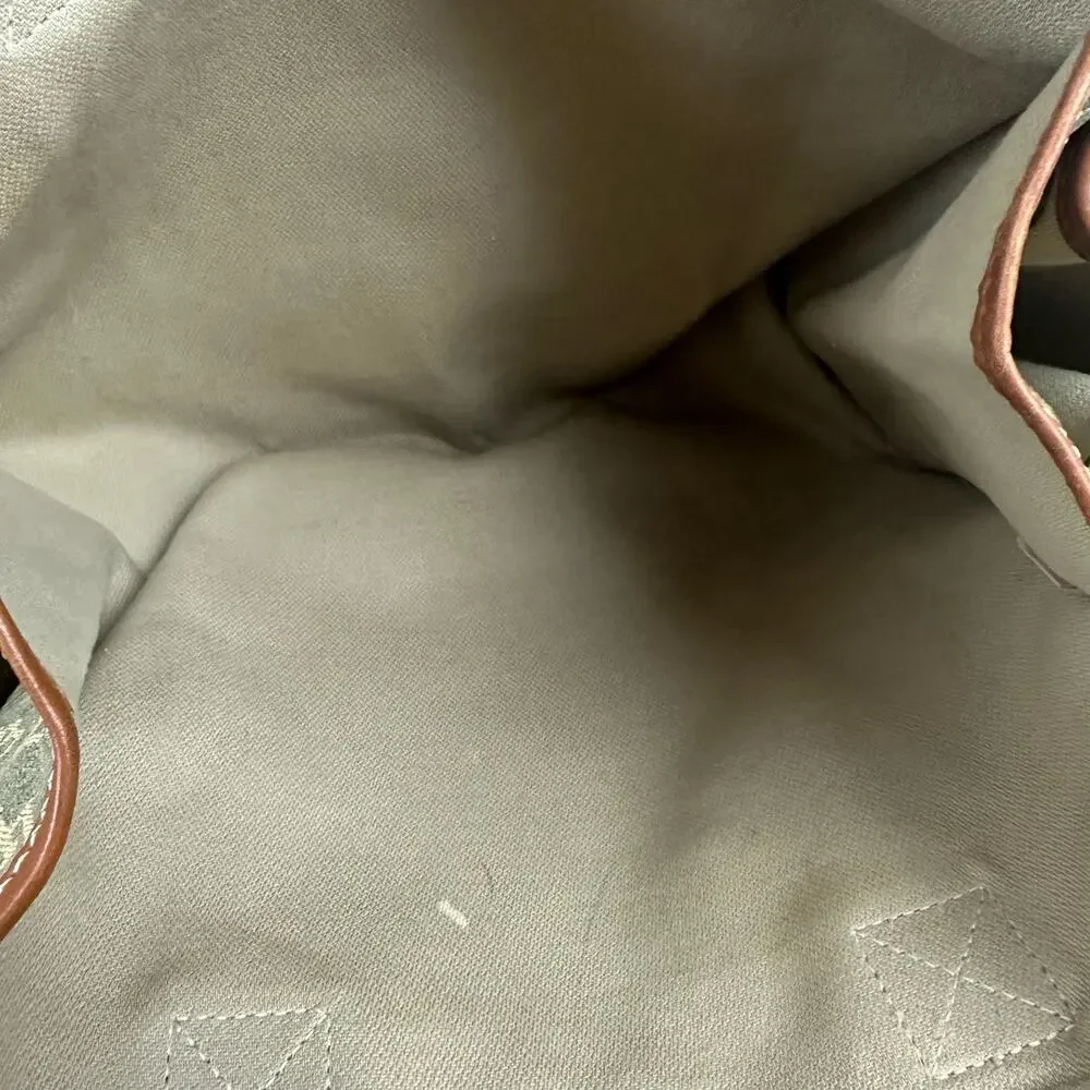 Dooney Bourke All Weather Leather Monogram Tote‎ Bag Khaki Brown